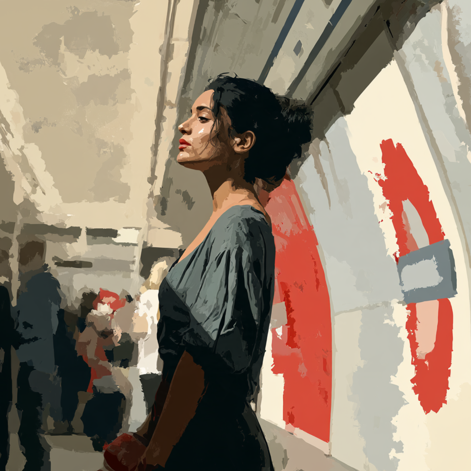 Un'immagine rappresentativa del libro "L'identità", di Milan Kundera, con una donna che viaggia nella metropolitana di Londra.