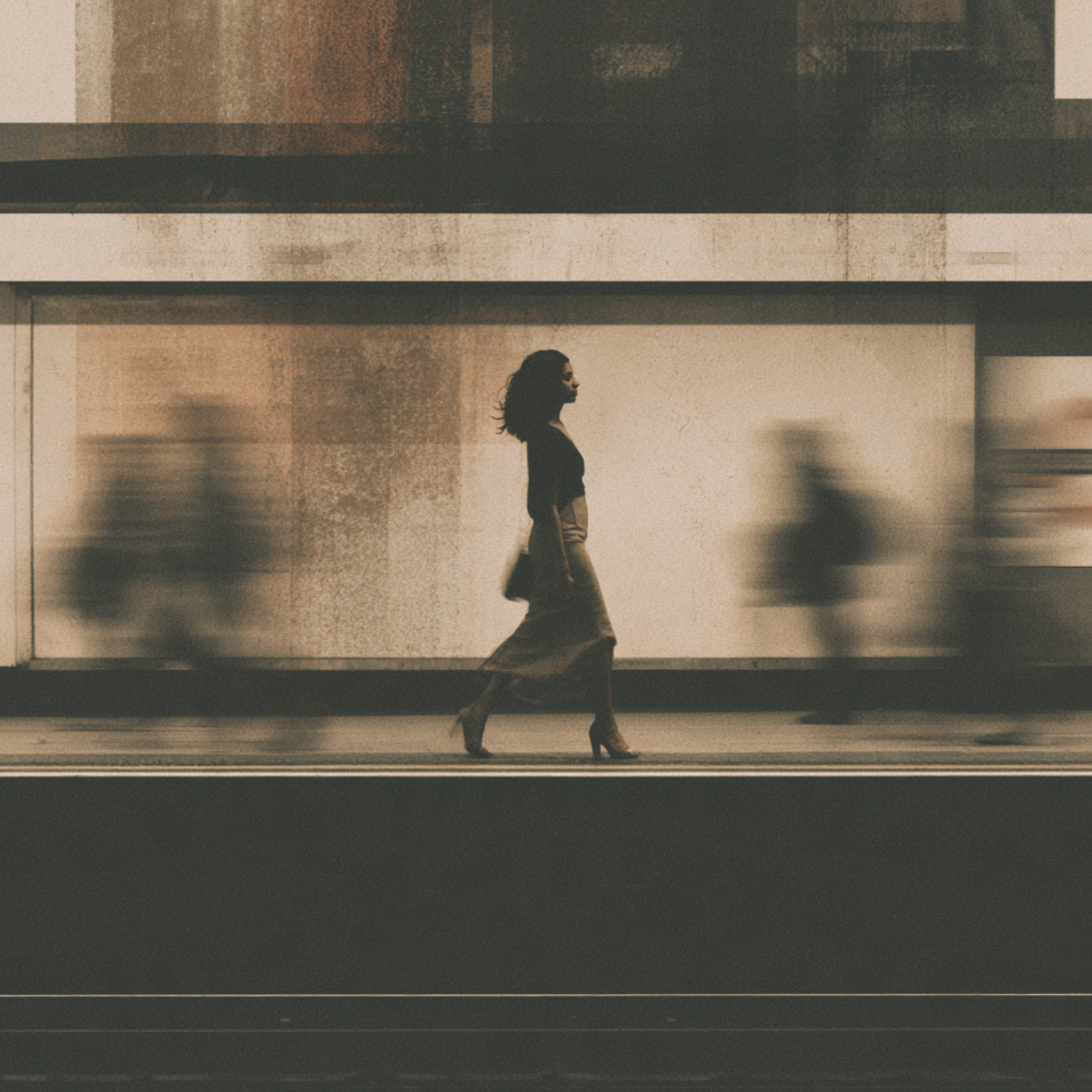 Un'immagine rappresentativa di uno dei personaggi che appaiono nel libro "L'identità", di Milan Kundera, con una donna che viaggia nella metropolitana di Londra.